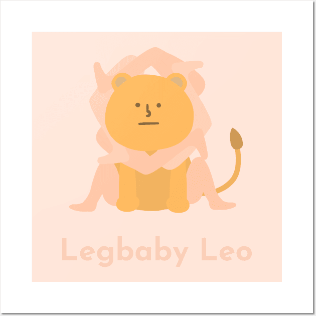 Legbaby Leo | Zodiac | Cute | Funny | Weird | Gift | Minimalist | Star Sign | Astrology | Wall Art by WiseCat